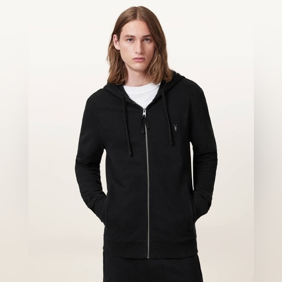 All Saints Raven Gray Zip Up Ramskull Hoodie - Picture 10 of 11
